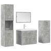 vidaXL Set muebles de ba&ntilde;o 5 piezas madera ingenier&iacute;a gris hormig&oacute;n
