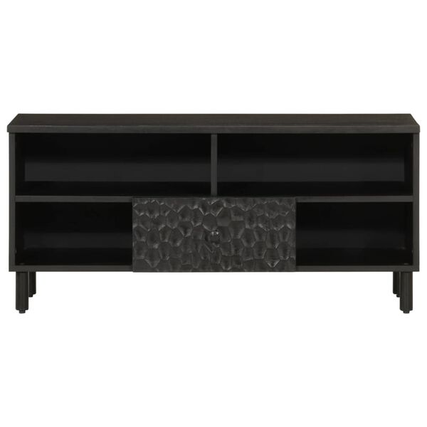 vidaXL Mueble de TV madera maciza de mango negro 100x33x46 cm
