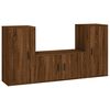 vidaXL Set de muebles para TV 3 pzas madera contrachapada roble marr&oacute;n
