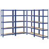 vidaXL Estanter&iacute;as de 5 baldas 4 uds madera contrachapada y acero azul