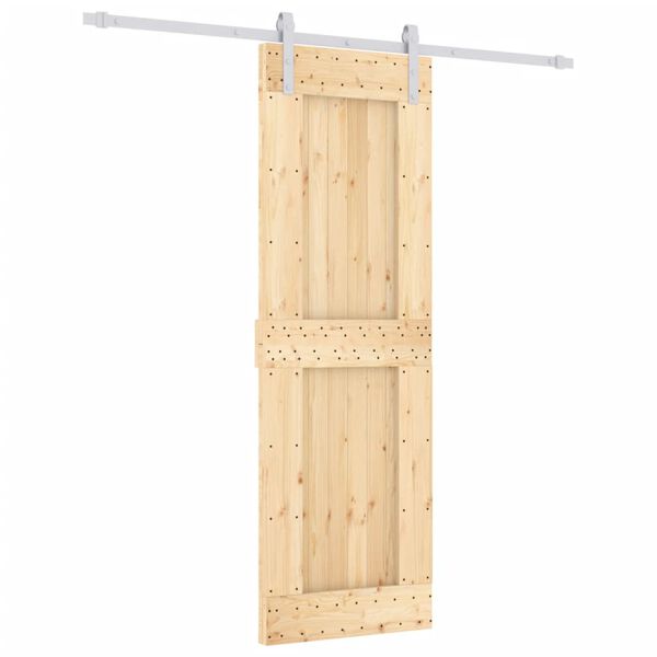 vidaXL Puerta corredera con herrajes madera maciza de pino 70x210 cm