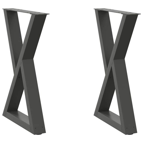 vidaXL Patas para mesa de comedor (2 unidades), antracita, 50 x (72-73,3) cm, acero