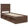 vidaXL Estructura de cama con cabecera Roble Marr&oacute;n 75 x 190 cm