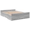 vidaXL Cama con cajones madera de ingenier&iacute;a gris Sonoma 135x190 cm