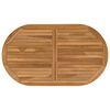 vidaXL Encimera Ovalado Madera de teca maciza Natural