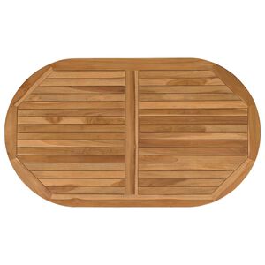 vidaXL Encimera Ovalado Madera de teca maciza Natural