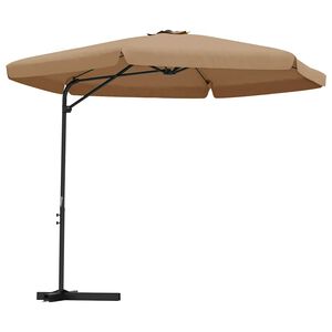 vidaXL Sombrilla de jard&iacute;n con palo de acero taupe 300 cm