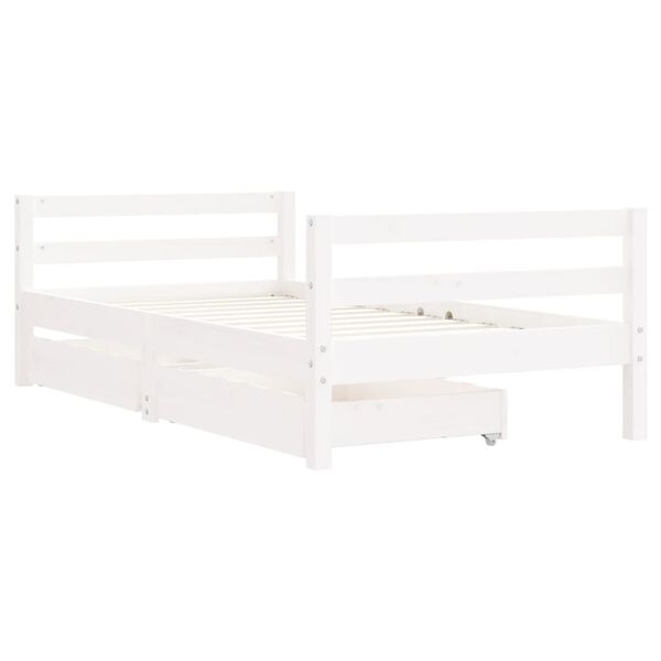 vidaXL Estructura cama infantil y cajones madera pino blanco 80x160 cm