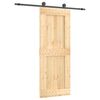 vidaXL Puerta Corredera Natural y negro 80 x 210 cm