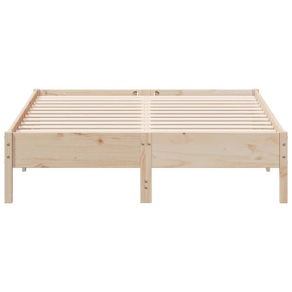 vidaXL Estructura de cama sin colch&oacute;n madera de pino maciza 120x200 cm