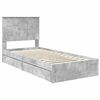 vidaXL Cama con almacenamiento con cabecera Gris Concreto 90 x 200 cm