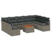 vidaXL Conjunto de sof&aacute;s de jard&iacute;n 10 pcs Gris rat&aacute;n sint&eacute;tico
