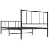 vidaXL Estructura cama sin colch&oacute;n con estribo metal negro 80x200 cm