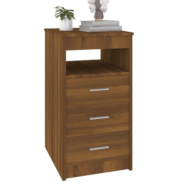 vidaXL Cajonera de madera contrachapada roble marr&oacute;n 40x50x76cm