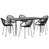 vidaXL Juego de comedor para jard&iacute;n 7 piezas rat&aacute;n PVC negro