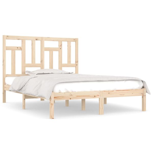 vidaXL Estructura de cama sin colch&oacute;n madera de pino maciza 120x200 cm