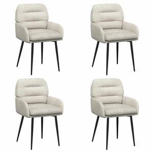 vidaXL Sillas de comedor 4 uds. Terciopelo Crema 59 x 59,5 x 90 cm