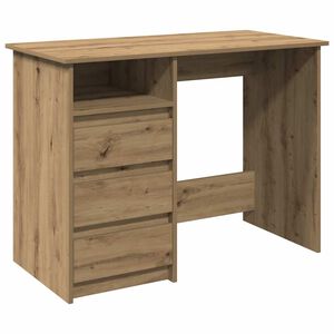 vidaXL Escritorio de madera de ingenier&iacute;a roble artesanal 102x50x75 cm