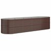 vidaXL Jardinera arriate acero galvanizado marr&oacute;n 296x80x68 cm