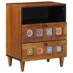 vidaXL Armario de Noche Marr&oacute;n 50 x 33 x 62 cm Madera de mango maciza