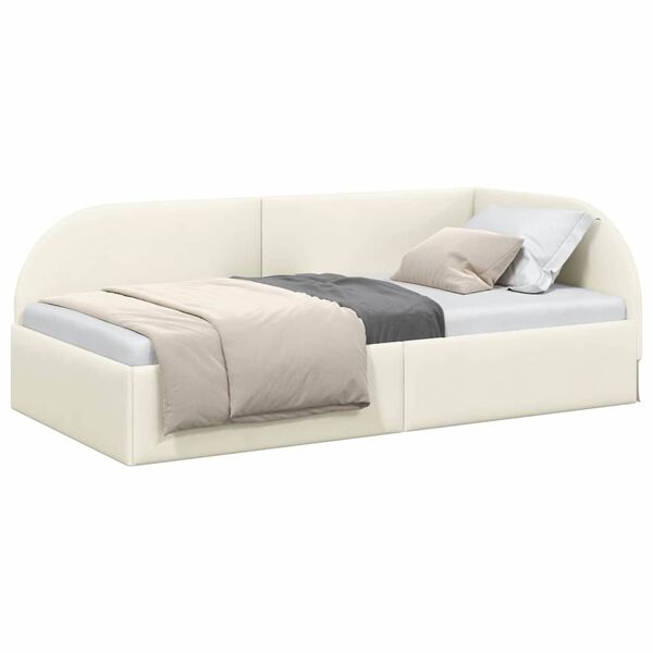 vidaXL Estructura de cama en esquina Crema 80 cm x 200 cm Terciopelo