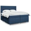 vidaXL Cama box spring con colch&oacute;n tela azul 200x200 cm