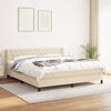 vidaXL Cama box spring con colch&oacute;n tela color crema 160x200 cm