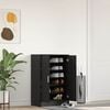 vidaXL Zapatero de madera de roble negro 60x35x92 cm