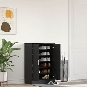 vidaXL Zapatero de madera de roble negro 60x35x92 cm