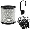 vidaXL Cuerdas el&aacute;sticas con ganchos 4 mm Negro y Blanco PP y goma