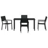 vidaXL Conjunto de Comedor de Jard&iacute;n 5 pcs Negro