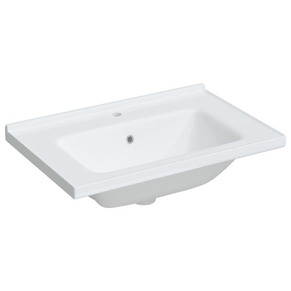 vidaXL Lavabo de ba&ntilde;o rectangular cer&aacute;mica blanco 71x48x19,5 cm