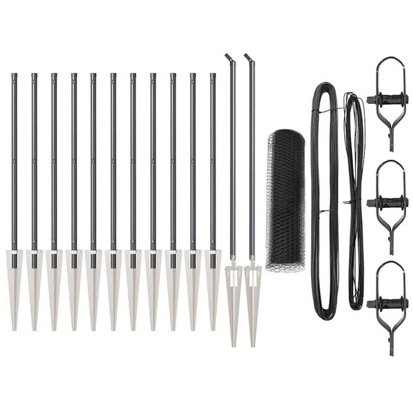 vidaXL Poste de Valla Gris 25 x 1 m (malla de 25 mm) Acero