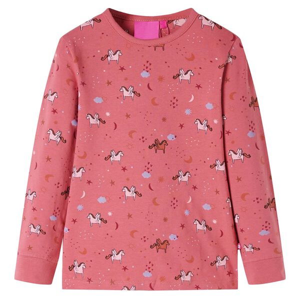 Pijama infantil de manga larga rosa 128