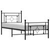 vidaXL Estructura cama sin colch&oacute;n con estribo metal negro 90x190 cm