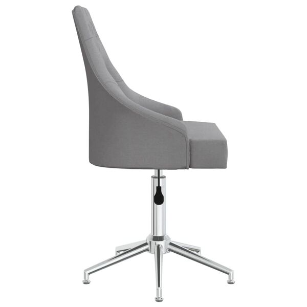 vidaXL Silla de oficina giratoria de tela gris claro