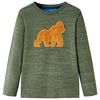 vidaXL Camiseta infantil de manga larga caqui melange 104