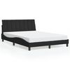 vidaXL Estructura de cama con LED sin colchón Hanko terciopelo negro 140x190 cm