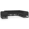 vidaXL Set de muebles de jard&iacute;n 9 pzas con cojines madera pino negro
