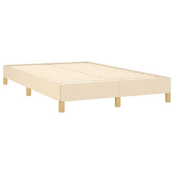 vidaXL Cama box spring con colch&oacute;n tela color crema 120x190 cm