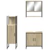 vidaXL Set de muebles de ba&ntilde;o 3 pzas madera contrachapada roble Sonoma