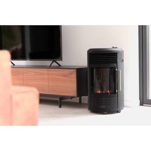 Qlima Calentador de gas con conector 2 en 1 GH 8034 4,1 kW negro