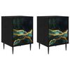 vidaXL Mesa de noche WIJHE 2 uds. Roble Negro 36 x 33 x 51 cm