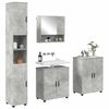 vidaXL Juego de muebles de ba&ntilde;o con almacenamiento 4 pcs Gris Concreto