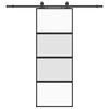 vidaXL Puerta corredera con herrajes negro 76x205 cm vidrio templado