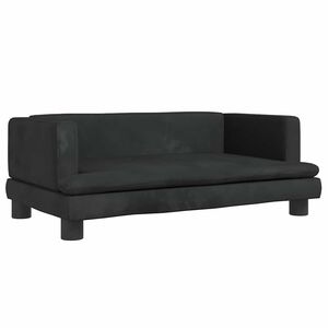 vidaXL Cama para perros de terciopelo negro 80x45x30 cm