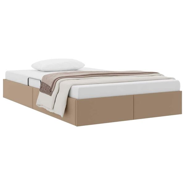 vidaXL Cama con almacenamiento Capuchino 120 x 200 cm Cuero sint&eacute;tico