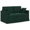 vidaXL Sof&aacute; 2 pcs Verde oscuro 138 x 78 x 80 cm Terciopelo