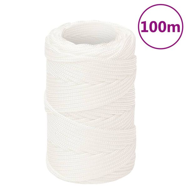 vidaXL Cuerda de barco polipropileno blanco intenso 2 mm 100 m