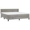 vidaXL Cama box spring con colch&oacute;n terciopelo gris claro 160x200 cm
